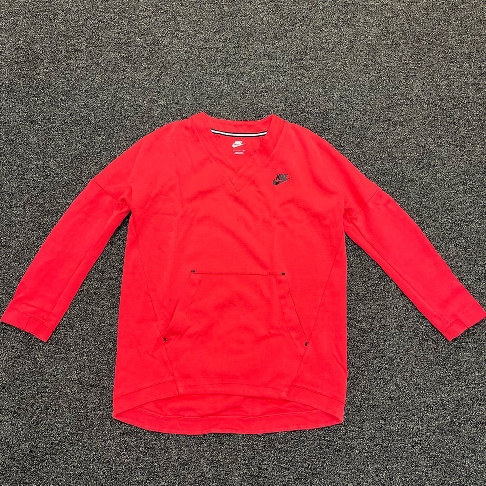 Nike Women’s Coral V-Neck Sweatshirt Size Small - Picture 2 of 9